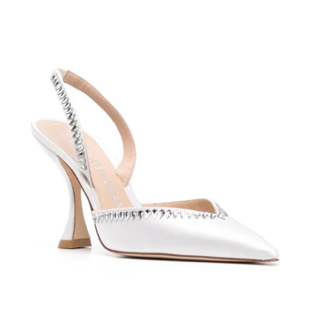 Stuart Weitzman Gemcut Xcurve Crystal Slingback 110mm Pump Size 6.5